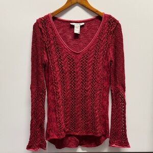 American Rag Deep Red Long Sleeve Knit Sweater